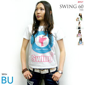 Swing 60 Tシャツ (ホワイト×ブルー) sp019tee-whbu-Z- 半袖 白青色T バンビロゴt こじか モッズ MODS ターゲット ROCK ロックtシャツ バンドtシャツ オリジナルプリント ユニセックスブランド メンズ レディース かっこいい かわいい おしゃれ 大きいサイズ【RCP】