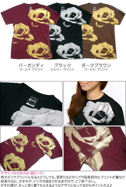 ゴールドローズ&シルバーローズTシャツBPGTsp067tee-Z完-flowerフラワー薔薇ばらバラ花柄はなフォトグラフィックプリントアメカジカジュアルかわいい半袖メンズレディースユニセックス大きめサイズコットン綿100%Tシャツ屋さんバンビ【RCP】