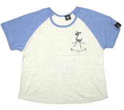 鹿の骨ラグランガールズビックTシャツ-BPGT-sp086grg-Z完-半袖スカル骸骨パンクロックTシャツワンポイントバックプリントアメカジカジュアルかっこいいレディースファッションゆったりサイズオリジナルブランドTシャツ屋さんバンビ【RCP】