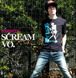 SCREAMVO.(ヴォーカル)1/2スリーブTシャツ-BARRELSバレルズbre001hst-あ完-スクリームバンドTROCKロックTスカル髑髏SKULLオリジナルTT-SHIRTS半袖Teeメンズユニセックス春夏秋服コーデTシャツ屋さんバンビ