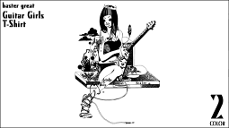 ギターガールTシャツ(ライトピンク)bastergreatbg003tee-lp-Z完-桃色半袖teeギタリストロックTシャツガールズバンドかっこかわいいイラストプリントメンズレディース大きいサイズコットン綿100%バスターグレード【RCP】