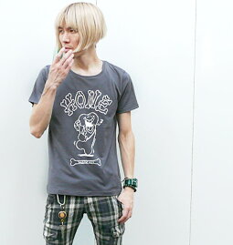DANCINGBONE(ダンシングボーン)TCTシャツ-HARIKENハリケン-har005tc-ろ完-骨キャラダンスロックロックTシャツグレーオリジナルプリント半袖メンズレディースユニセックスファッション【RCP】