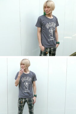 DANCINGBONE(ダンシングボーン)TCTシャツ-HARIKENハリケン-har005tc-ろ完-骨キャラダンスロックロックTシャツグレーオリジナルプリント半袖メンズレディースユニセックスファッション【RCP】