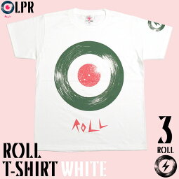 ROLL(ロール)Tシャツ(ホワイト)-LPR-a08tee-wh-Z完-半袖白色ターゲットModsモッズバンドロックTシャツレコードアナログ盤オリジナルメンズレディースペアユニセックスかっこいい大きいサイズ春夏秋服コーデコットン綿100%【RCP】