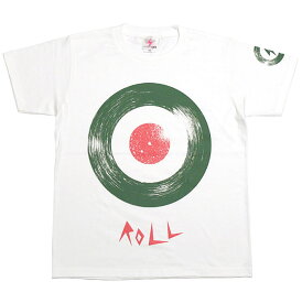 ROLL ( ロール ) Tシャツ ( ホワイト ) a08tee-wh -X- 半袖 白T ターゲット Mods モッズ モッド バンドT ロックTシャツ レコード アナログ盤 かっこいい メンズ レディース 男女兼用 オリジナル ライブ フェスコーデ コットン綿100%【RCP】