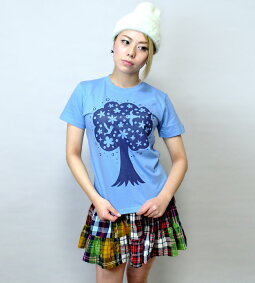 happytree(ハッピーツリー)Tシャツ-なかひらまいmn007te-Z完-半袖コラボtee幸せの木自然樹癒しカジュアルかわいいデザインメンズレディースユニセックスペア大きいサイズナチュラルブルー青春夏秋服コーデTシャツ屋さんバンビ【RCP】