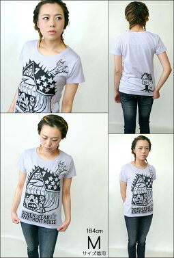 セブンスターマンションガールズUネックTシャツ-pornoinvardersポルノインベーダーズ-pi005gu-Z完-半袖トップスハードコアパンクロックTシャツファッションモンスターイラストコラボTシャツかっこいいレディースパープル紫色【RCP】