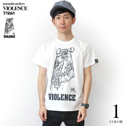 VIOLENCE(バイオレンス)Tシャツ(ホワイト)-pi012tee-wh-Z完-半袖白TeeゾンビスケボーパンクロックTシャツバンドTシャツカジュアルアメカジおしゃれメンズレディース男女兼用ブランドかっこいい大きいサイズコットン綿100%【RCP】