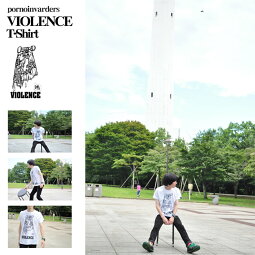 VIOLENCE(バイオレンス)Tシャツ(ホワイト)-pi012tee-wh-Z完-半袖白TeeゾンビスケボーパンクロックTシャツバンドTシャツカジュアルアメカジおしゃれメンズレディース男女兼用ブランドかっこいい大きいサイズコットン綿100%【RCP】