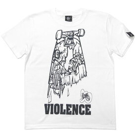 VIOLENCE (バイオレンス) Tシャツ (ホワイト) - pi009tee-wh-Z完- 半袖 白Tee ゾンビ スケボー パンクロックTシャツ バンドTシャツ カジュアル アメカジ おしゃれ メンズ レディース 男女兼用ブランド かっこいい 大きいサイズ 綿100%【RCP】