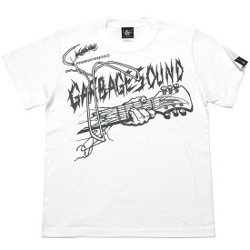 GARBAGE SOUND ガベージサウンド Tシャツ (ホワイト) pornoinvarders pi012tee-wh -Z- 半袖 白色 ギター柄 PUNKROCK パンクロックTシャツ バンドTシャツ カジュアル ストリート ライブフェスコーデ メンズ レディース おしゃれ コットン綿100%【RCP】