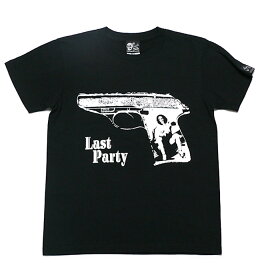 Last Party 1「Pistol」Tシャツ -The Ghost Writer tgw011tee-Z完- 半袖 パンクロックTシャツ 拳銃 ピストル グラフィック アメカジ カジュアル かっこいい メンズ レディース ユニセックス ブラック グリーン 黒緑色 コットン綿100% 【RCP】