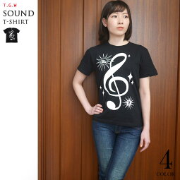 サウンドTシャツ(ブラック)tgw016tee-bk-Z完-半袖黒色トップスト音記号音部記号楽譜音楽ミュージックアメカジカジュアルかわいいかっこいいメンズレディースユニセックスブランド大きめサイズコットン綿100%Tシャツ屋さんバンビ【RCP】