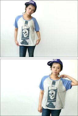 WhiskeyGhostラグランガールズビックTシャツ-TheGhostWriterザゴーストライター-tgw032grg-G-パンクロックTシャツスカルドクロオリジナルデザイン半袖レディースファッション【RCP】