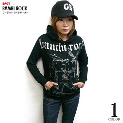 bambirockフーデットライトパーカー-hw005pk-Z完-スウェットロックバンドギターベースドラムグラフィックプリントアメカジカジュアルメンズレディース男女兼用かっこいいブラック黒色コットン綿100%オリジナルブランド【RCP】