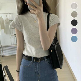 【全品半額クーポン配布中】半袖Tシャツ トップス ラウンドネック 定番 着回し 無地 可愛い インナー シンプル ベーシック カジュアル ガーリー スリム レディース お出かけおしゃれ 春 夏 人気 【letp304-016】【予約販売：15-20日】【送料無料】メ込2