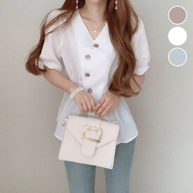 【半額クーポン対象】シャツ ブラウス ぽわん袖 キレイめ 大人かわいい シンプル デート おすすめ おしゃれ レディース トレンド 人気 プチプラ 韓国ファッション 2025春夏新作【8940-fx】【予約販売：15-20日】【送料無料】メ込2