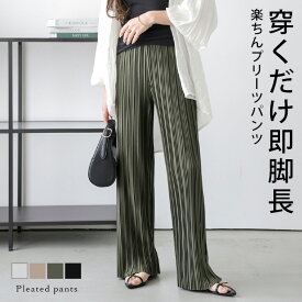 【半額クーポン対象】プリーツ パンツ イージー リラックス 脚長 スタイルアップ おしゃれ おすすめ 2025春夏新作【lebtss25-1267】【即納：1-5営業日】【送料無料】メ込2
