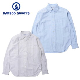 BAMBOO SHOOTS バンブーシュート OXFORD B.D. SHIRT オックスフォード ボタンダウンシャツ WHITE/SAX S/M メンズ【返品交換不可】【PTUP】