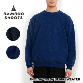 ★SALE40％OFF★BAMBOO SHOOTS バンブーシュート INDIGO CREWNECK SWEATER インディゴ クルーネック セーター 2103009 MENS メンズ NAVY ネイビー BLACK【返品交換不可】【PTUP】