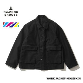 ★SALE30％OFF★BAMBOO SHOOTS バンブーシュート イズネス WORK JACKET-MOLESKIN ワークジャケット モールスキン I220300 BLACK M/L【返品交換不可】