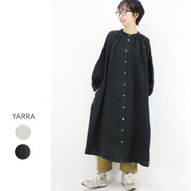 【ワンピースフェアー 期間限定 お得セール】YARRA（ヤラ）ボリュームスリーブ前あきワンピース