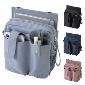 文具 エプロンバッグ ホルダー BE022（ベルトは別売です）ファスナータイプサイドにメッシュポケット付クツワ 医療 ナース 看護 介護 保育士 バッグポーチ エプロンバッグブラック/ブルー/ネイビー/ピンク
