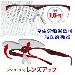 メガネタイプのハネアゲ式ルーペFSL−01SMARTEYEメガネの上からも使えます使いやすい倍率1.6倍両手が自由に使えますメガネの上からかけられます。跳ね上げメガネ拡大鏡スマートアイ老眼鏡より便利ですルーペめがねおしゃれ