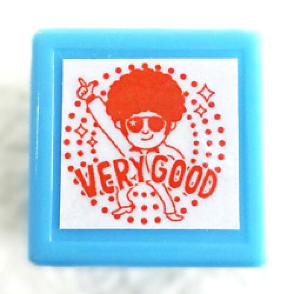 【浸透印】VERY GOOD 印面サイズ：20×20mm コメントゴム印スタンプ イラスト ゴム印 スタンプ マンガ ハンコ 面白い 評価印 先生 スタンプ