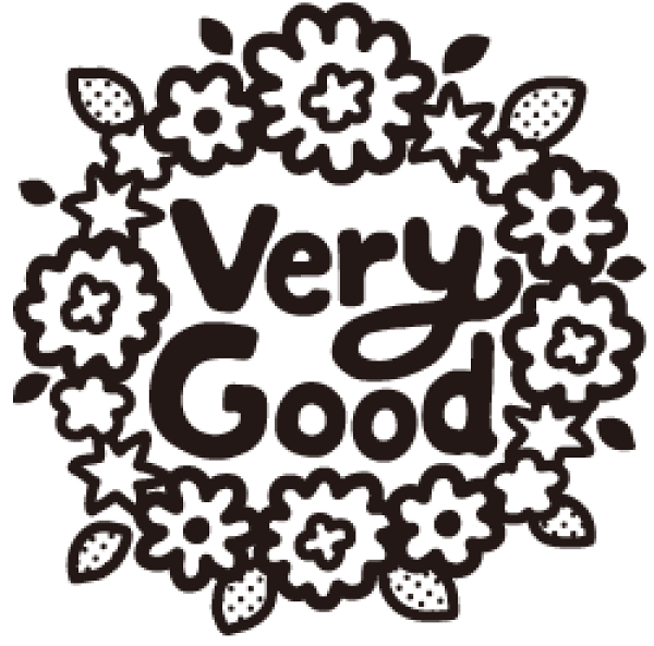 先生 スタンプ（コメントゴム印） Very Good（花） 印面サイズ：22×22mm 【イラスト ゴム印・スタンプ・マンガ・評価印・ハンコ】 英語 褒めことばスタンプ ごほうび