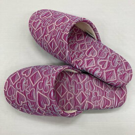 【送料無料】播州織 ジャカードクラッシュスリッパ[ピンク](SLIP202405-15) クラッシュ加工生地使用 日本製 洗える 静音 オリジナル 先染