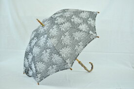 播州織 日傘［華 グレー］(2506CP05)【送料無料】 クラッシュ加工生地使用限定 手作り 日本 UV 紫外線 パラソル レディース 女性 婦人 おしゃれ オシャレ 高級 かわいい ブランド