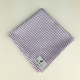 【送料無料】播州織 抗ウイルスハンカチ[パープル ギンガムチェック](HKC-2011AC12)抗ウイルス・抗菌防臭加工生地使用 日本製 衛生 先染