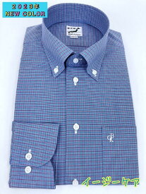 【送料無料】播州織 長袖 メンズシャツ(SHIRT-R5LS_GC-9)[ブルーミニチェック] 限定 素材 メンズ カジュアル ビジネス 男性 ブランド 先染 服 ファッション