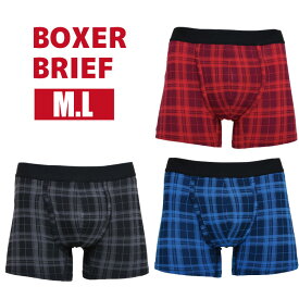 M.L チェックプリント ボクサーパンツ メンズショーツ インナー 男性下着 前開き おしゃれ 通販 人気 おすすめ【メール便2枚まで対応】