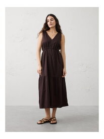 【SALE／50%OFF】(W)コットンボイルサイドタイマキシワンピース BANANA REPUBLIC FACTORY STORE バナナ・リパブリック ファクトリーストアー ワンピース・ドレス ワンピース ブラウン ネイビー【RBA_E】【送料無料】[Rakuten Fashion]