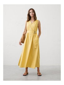 【SALE／61%OFF】(W)ポプリンベルト付きマキシワンピース BANANA REPUBLIC FACTORY STORE バナナ・リパブリック ファクトリーストアー ワンピース・ドレス ドレス イエロー カーキグリーン【RBA_E】【送料無料】[Rakuten Fashion]