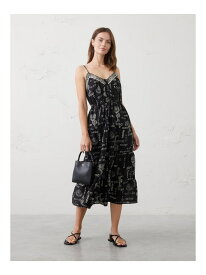 【SALE／62%OFF】(W)ストラップエンブロイダリーティアードミディワンピース BANANA REPUBLIC FACTORY STORE バナナ・リパブリック ファクトリーストアー ワンピース・ドレス ワンピース ブラック【RBA_E】【送料無料】[Rakuten Fashion]