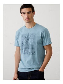 (M)グラフィック Tシャツ BANANA REPUBLIC FACTORY STORE バナナ・リパブリック ファクトリーストアー トップス カットソー・Tシャツ ブルー ベージュ[Rakuten Fashion]