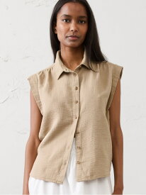 (W)ソフト ガーゼ シャツ BANANA REPUBLIC FACTORY STORE バナナ・リパブリック ファクトリーストアー トップス シャツ・ブラウス ブルー ブラウン ベージュ【送料無料】[Rakuten Fashion]