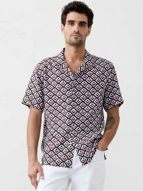 【SALE／61%OFF】(M)BANANA REPUBLIC FACTORY STORE　　リネンブレンド リゾートシャツ BANANA REPUBLIC FACTORY STORE バナナ・リパブリック ファクトリーストアー トップス シャツ・ブラウス ブラウン ベージュ【RBA_E】[Rakuten Fashion]