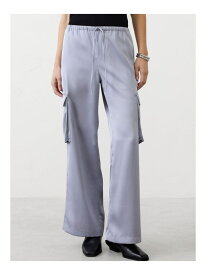 【SALE／61%OFF】(W)BANANA REPUBLIC FACTORY STORE　　ワイドレッグ ミッドライズ サテン プルオンカーゴパンツ BANANA REPUBLIC FACTORY STORE バナナ・リパブリック ファクトリーストアー パンツ カーゴパンツ ブラウン グレー ネ【RBA_E】【送料無料】[Rakuten Fashion]