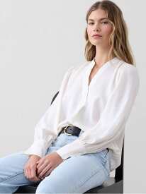 【SALE／56%OFF】(W)BANANA REPUBLIC FACTORY STORE クレープボリュームブラウス BANANA REPUBLIC FACTORY STORE バナナ・リパブリック ファクトリーストアー トップス シャツ・ブラウス ピンク ネイビー レッド ホワイト ブラック【RBA_E】【送料無料】[Rakuten Fashion]