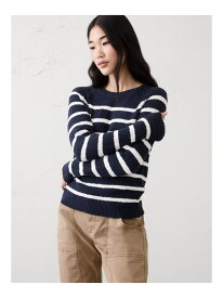 (W)BANANA REPUBLIC FACTORY STORE　　ストライプ ブークレ ラグラン セーター BANANA REPUBLIC FACTORY STORE バナナ・リパブリック ファクトリーストアー トップス ニット ホワイト ネイビー【送料無料】[Rakuten Fashion]