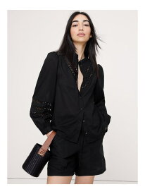 (W)コットン インセットレース ブラウス BANANA REPUBLIC バナナ・リパブリック トップス シャツ・ブラウス ベージュ ブラック【送料無料】[Rakuten Fashion]