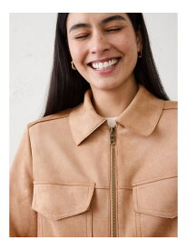 (W)BANANA REPUBLIC FACTORY STORE　　ヴィーガン スエード クロップド ジャケット BANANA REPUBLIC FACTORY STORE バナナ・リパブリック ファクトリーストアー ジャケット・アウター その他のジャケット・アウター ベージュ ホワイト【送料無料】[Rakuten Fashion]