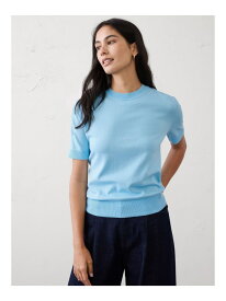 (W)BANANA REPUBLIC FACTORY STORE　　フォーエバー ショートスリーブ セーター BANANA REPUBLIC FACTORY STORE バナナ・リパブリック ファクトリーストアー トップス ニット ホワイト ブラウン ブルー【送料無料】[Rakuten Fashion]