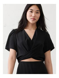 【SALE／80%OFF】(W)タイド クロップド トップス BANANA REPUBLIC FACTORY STORE バナナ・リパブリック ファクトリーストアー トップス カットソー・Tシャツ グリーン ホワイト ブラック【RBA_E】[Rakuten Fashion]