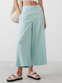 【SALE／50%OFF】(W)リネンブレンド ワイドレッグ クロップド プルオンパンツ BANANA REPUBLIC FACTORY STORE バナナ・リパブリック ファクトリーストアー パンツ その他のパンツ ブルー ベージュ ブラック ネイビー グリーン カーキ【RBA_E】【送料無料】[Rakuten Fashion]