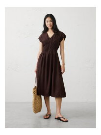 【SALE／77%OFF】(W)リネンブレンドピンタックウエストミディワンピース BANANA REPUBLIC FACTORY STORE バナナ・リパブリック ファクトリーストアー ワンピース・ドレス ワンピース ブラウン グリーン【RBA_E】【送料無料】[Rakuten Fashion]